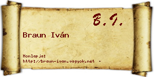 Braun Iván névjegykártya