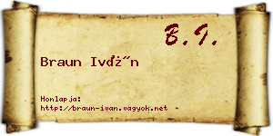 Braun Iván névjegykártya